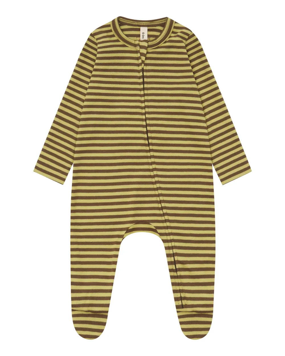 The same sleepsuit after retouching, stripes aligned and cut out on pure white