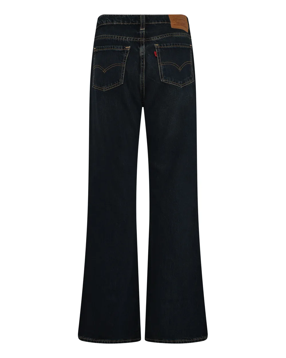 The same jeans after retouching, straightened and cut out on pure white