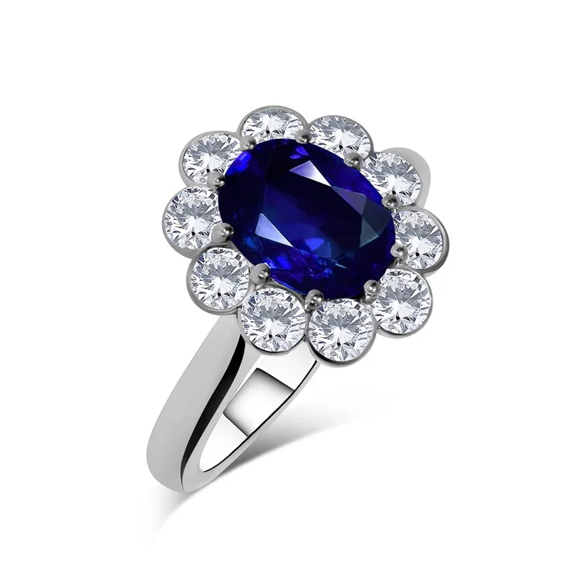 Sapphire Halo Ring after