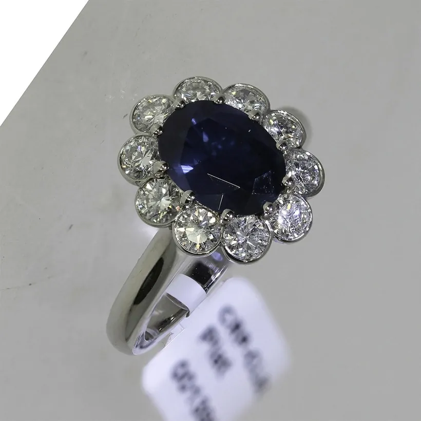 Sapphire Halo Ring before
