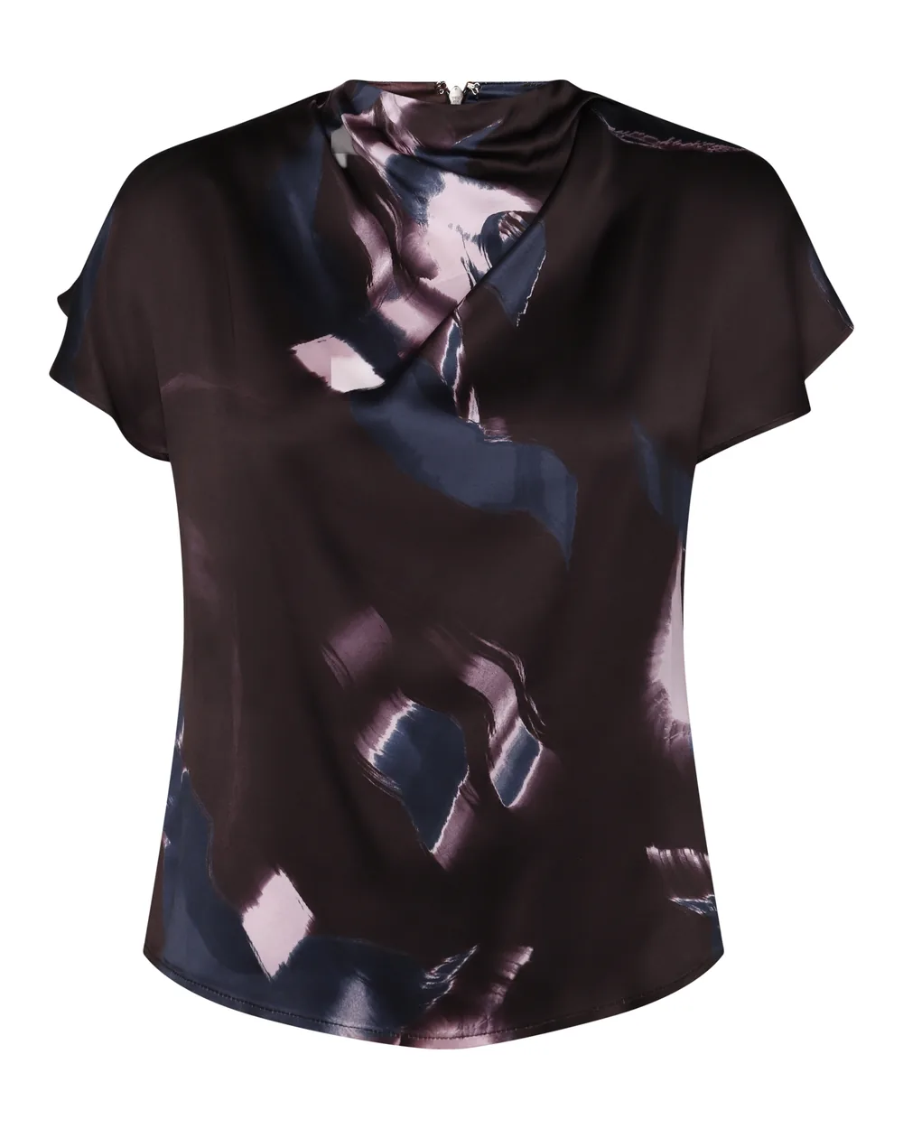 The same top after ghost mannequin retouching, mannequin removed on pure white