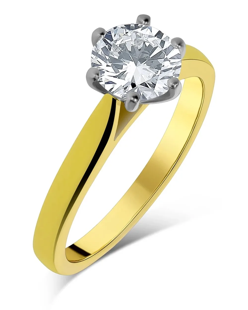 The same ring after high-end jewellery retouching on pure white
