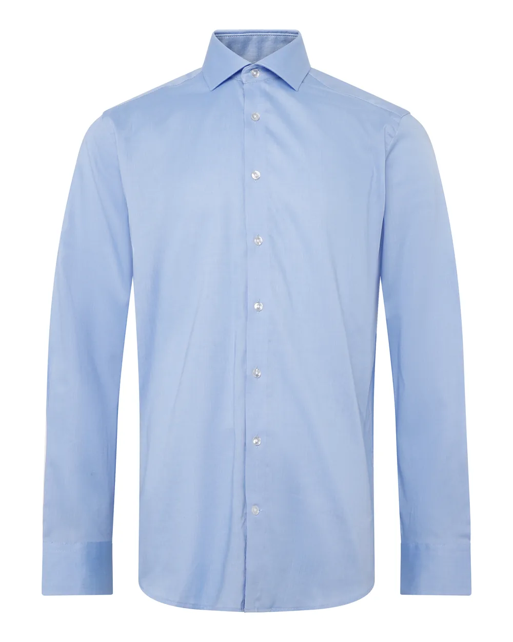 The same shirt after retouching, arms removed and shaped on pure white